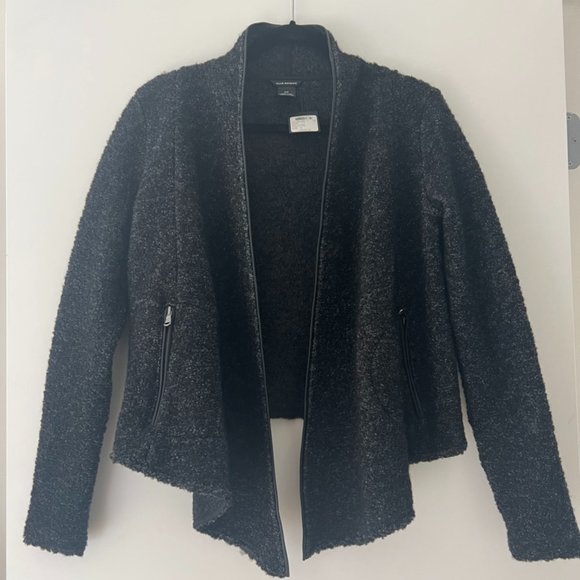 Club Monaco "Claudia" Jacket - open front with faux-leather trim - Picture 2 of 7